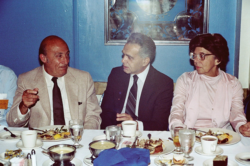 Will Eisner, Jack Kirby & Roz Kirby at the 1982 Inkpot Awards. Photo by Alan Light.